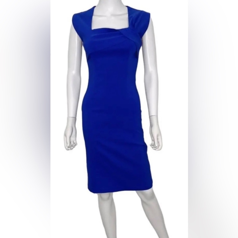 Bettie Page By Tatyana Ella Dress in Royal Blue, Fitted Knee Length 50s Pinup